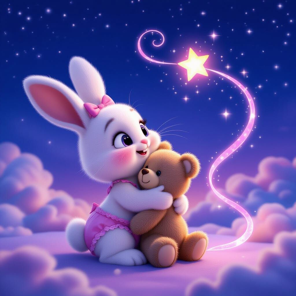 Pixar-Style Bunny Meets Magical Starlight