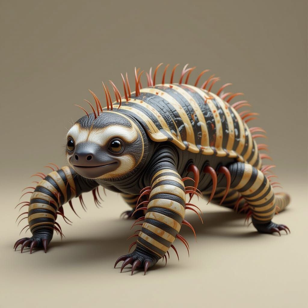 Unnerving 3D Centipede Zebra Sloth Hybrid