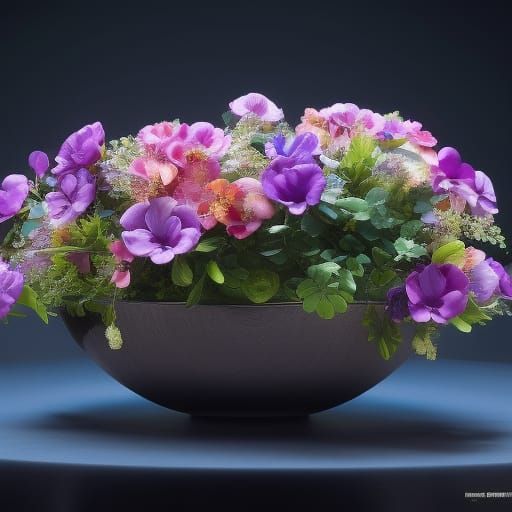 Cat Nap on Hobnail Flower, Digital Art