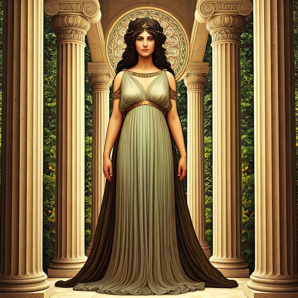 Elegant Muses in Grecian Attire, Art Nouveau Style