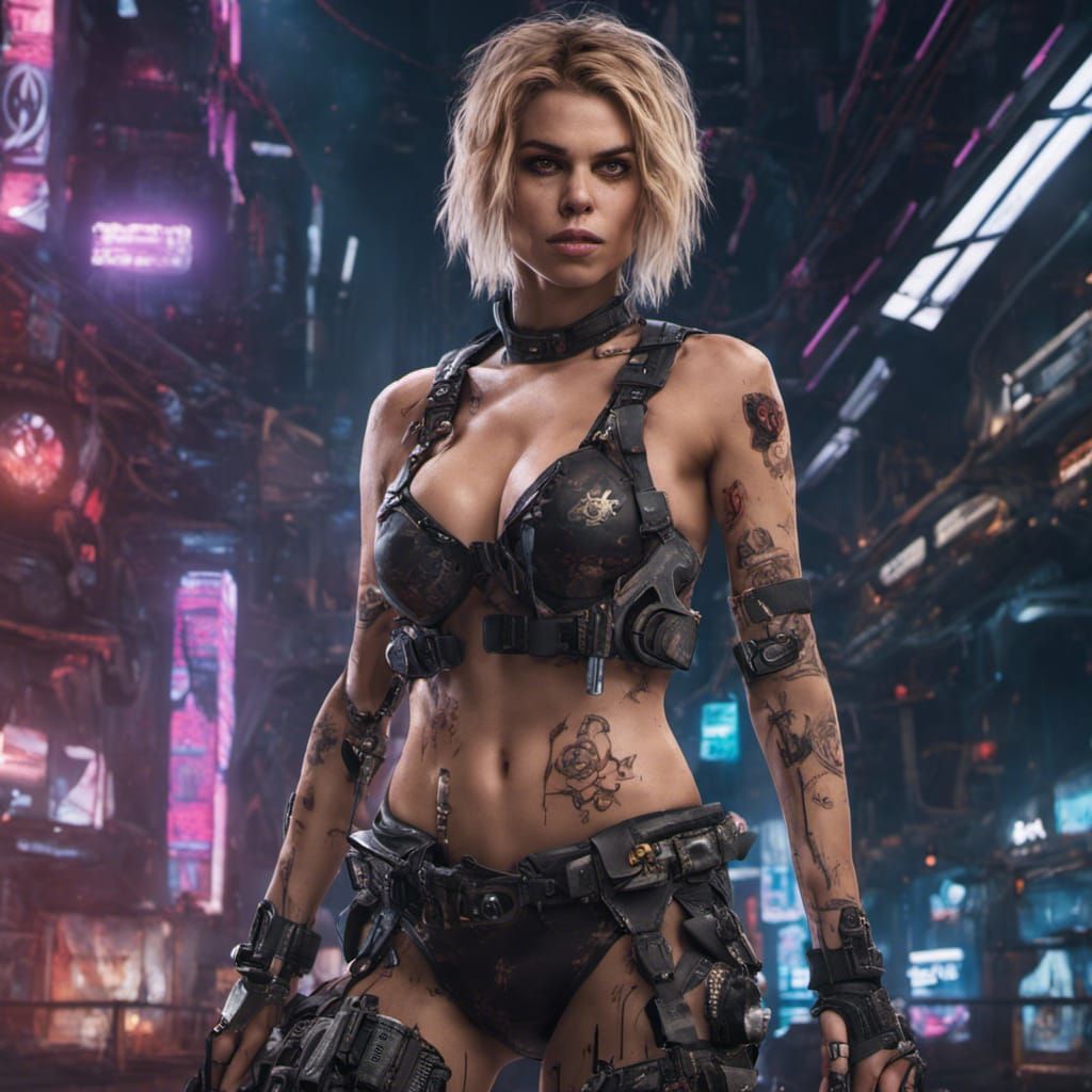 Cyberpunk Outfit in Detailed Matte Painting