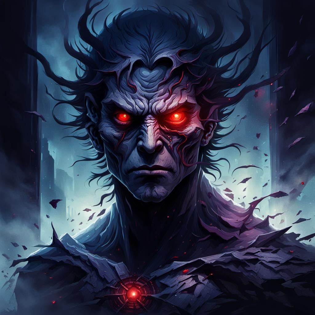 Menacing Creature Emerges in Dark Fantasy Portrait