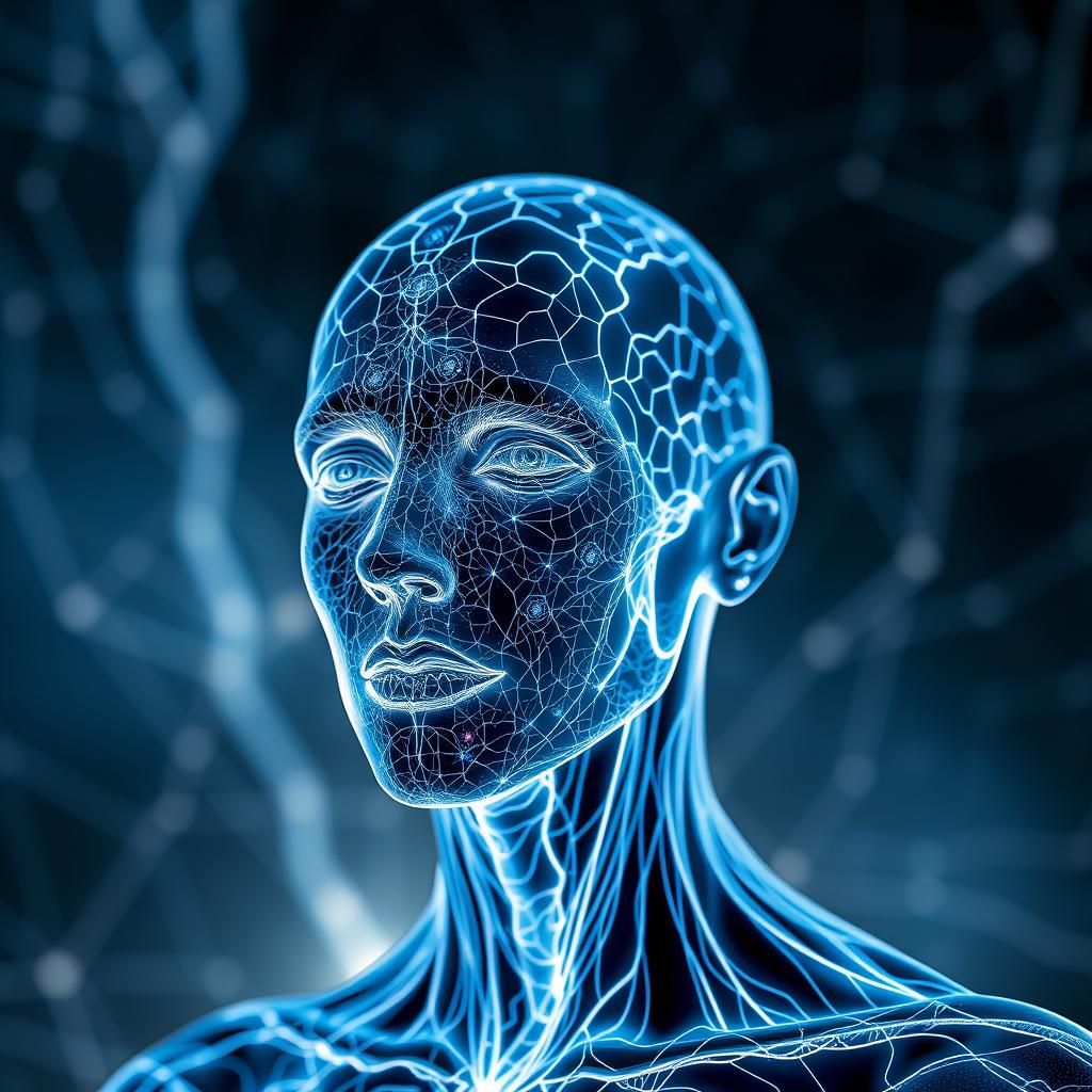 Futuristic Neurographic Art in Alex Grey Style