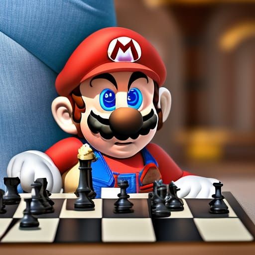 Super Mario and Satan Play Chess