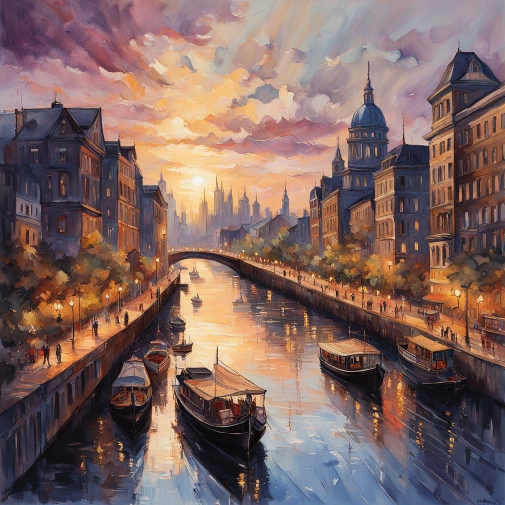 Impressionist Masterpiece: Galaxy Meets Waterfalls in Vibran...