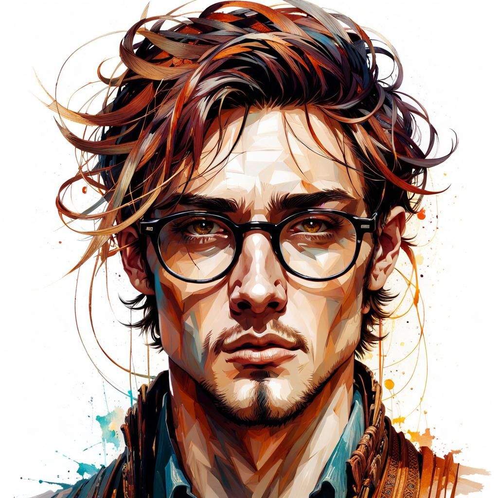 Handsome Androgynous Wizard with Mahogany Hair