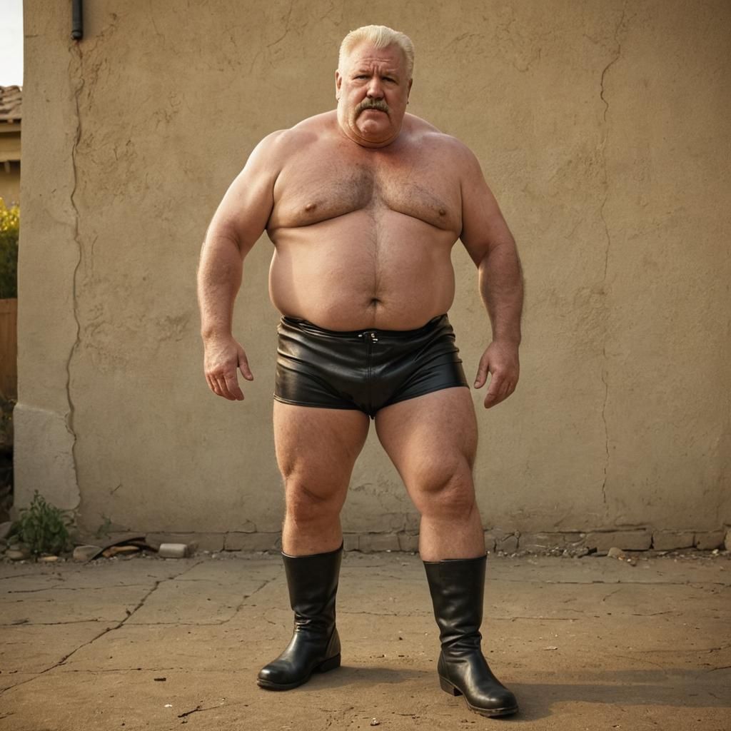 Macho Wrestler Portrait in Classic Hollywood Style