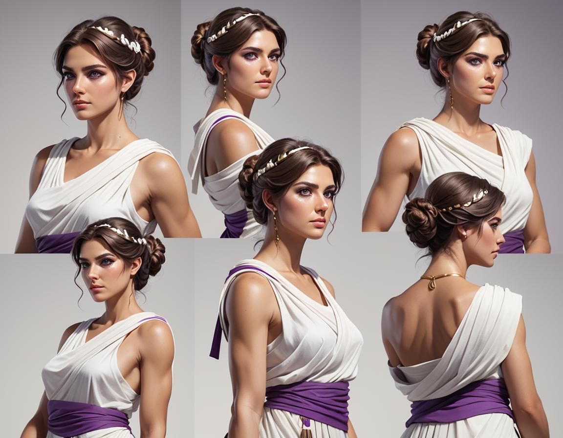 Dynamic Poses of Woman in Toga: Concept Art