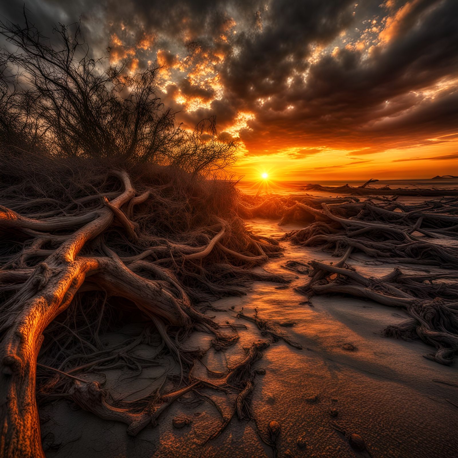 Stupendous Hyperrealistic Sunrise with Intricate Details