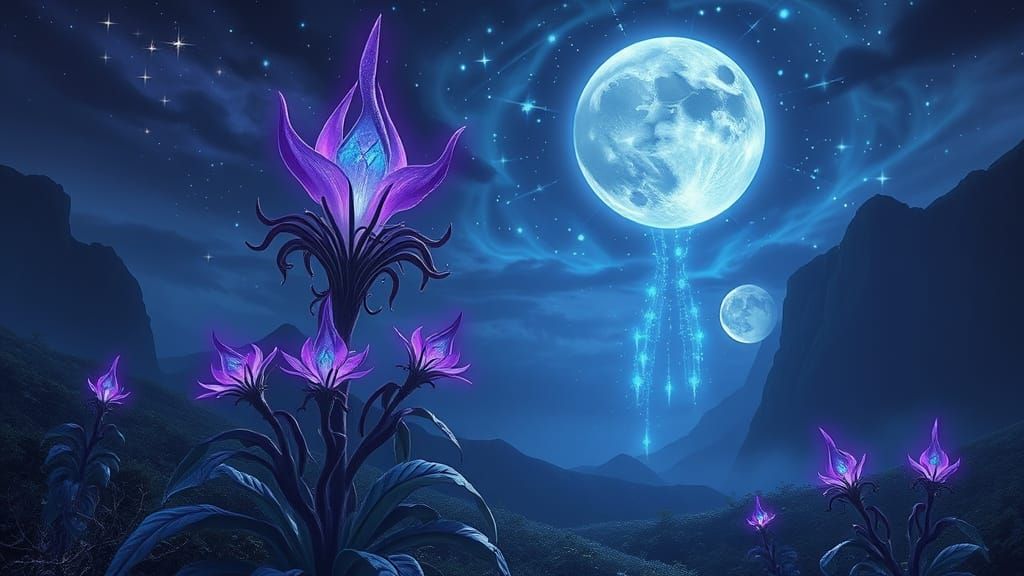 Ethereal Violet Bloom of the Celestial Valley