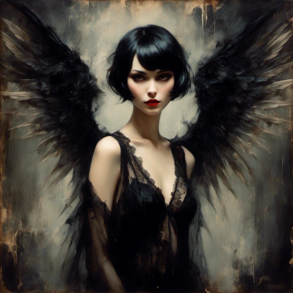 Noir Angel in Gothic Macabre Style