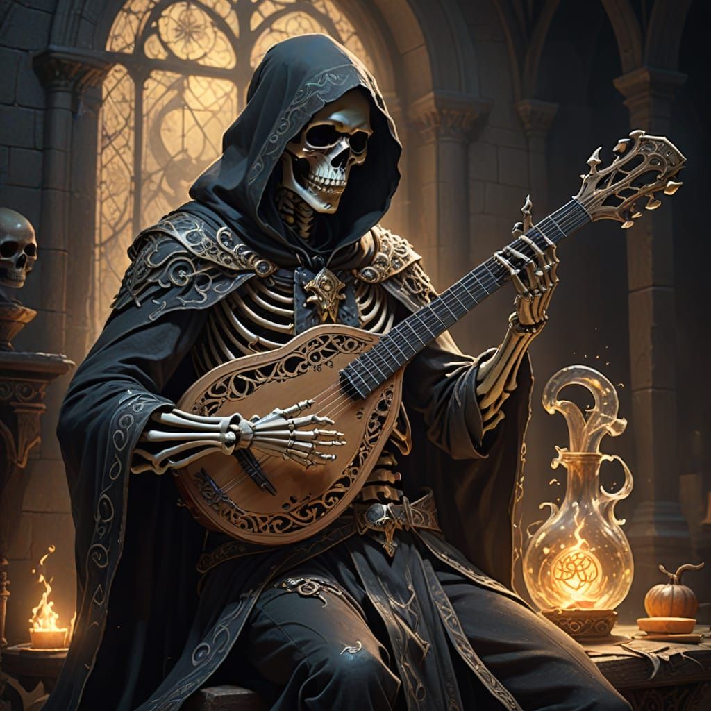 Skeleton Bard Transforms His Fleshly Arm