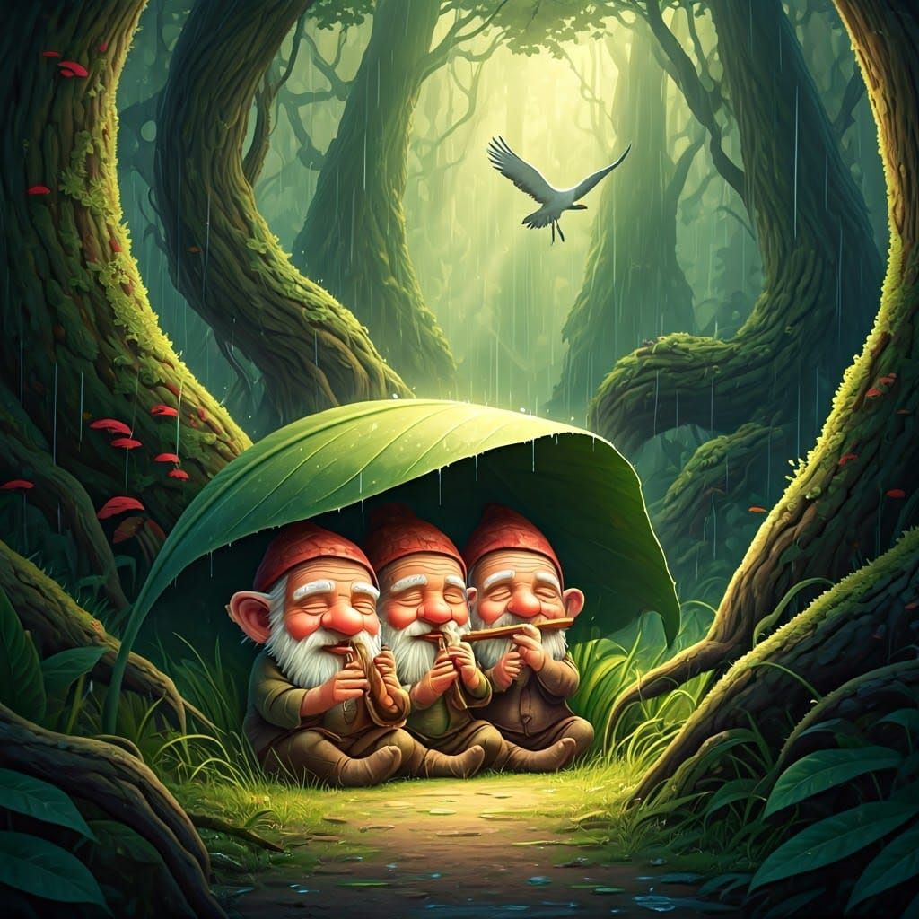 Chibi Gnomes' Forest Flute Serenade