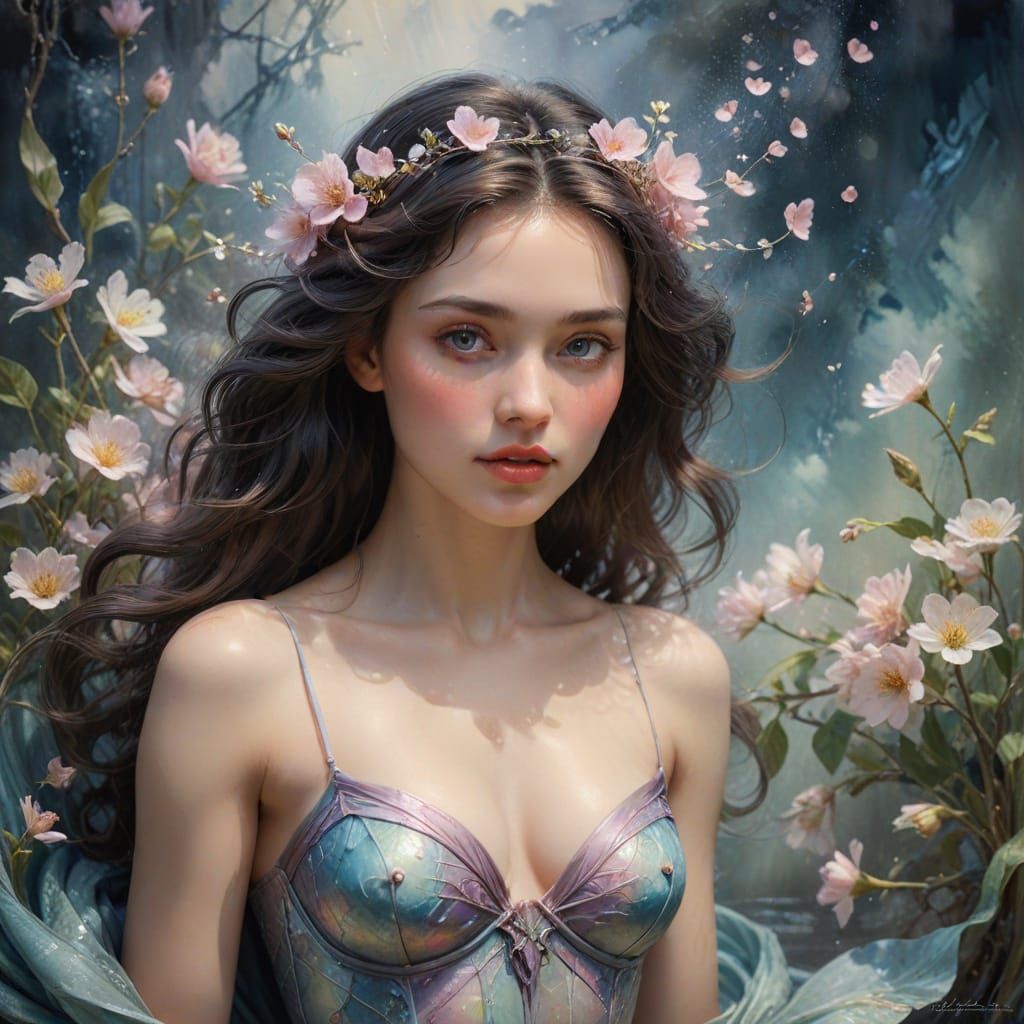 Cyber Siren Princess in Vintage Dark Art