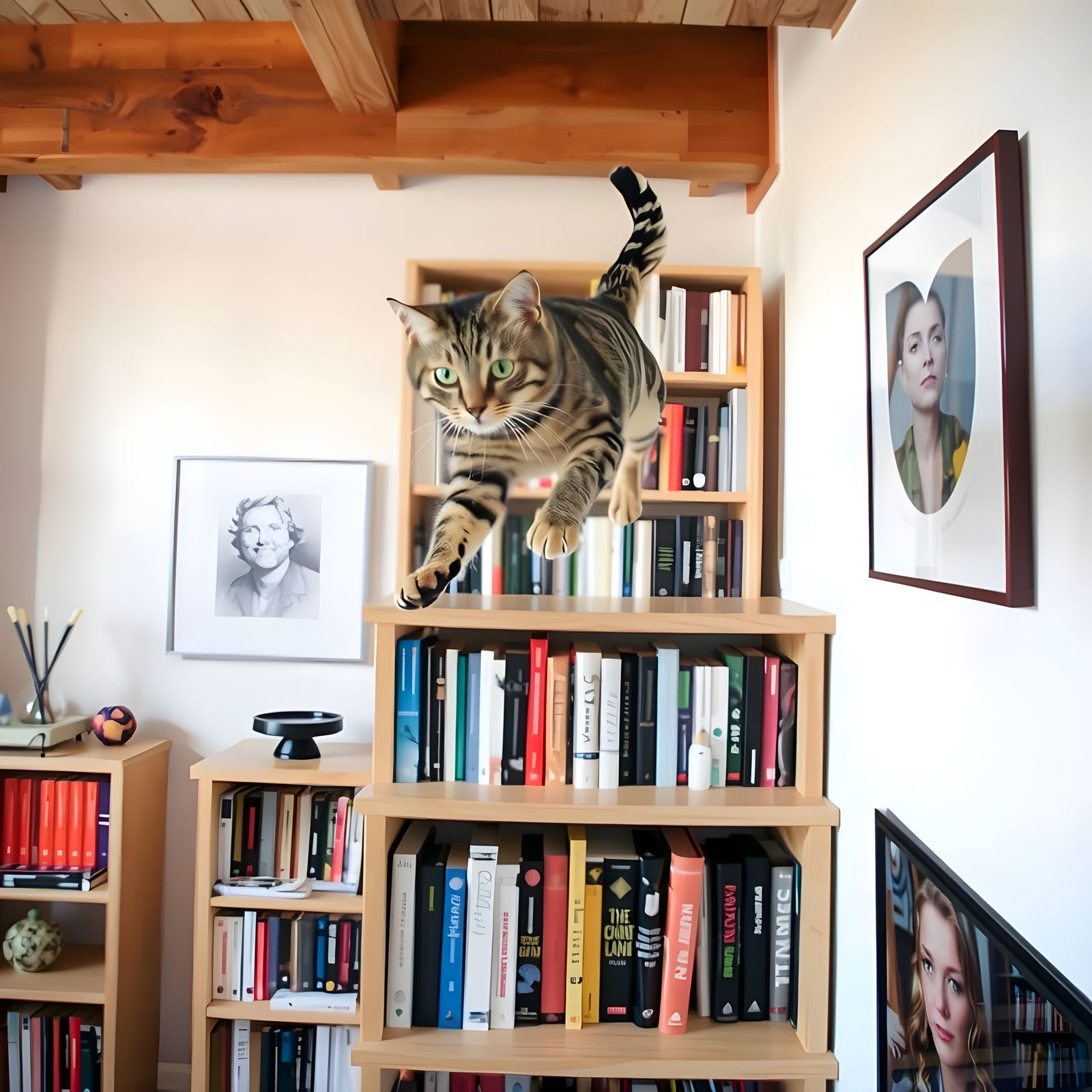 Feline Leap in Upscale Loft Ambiance