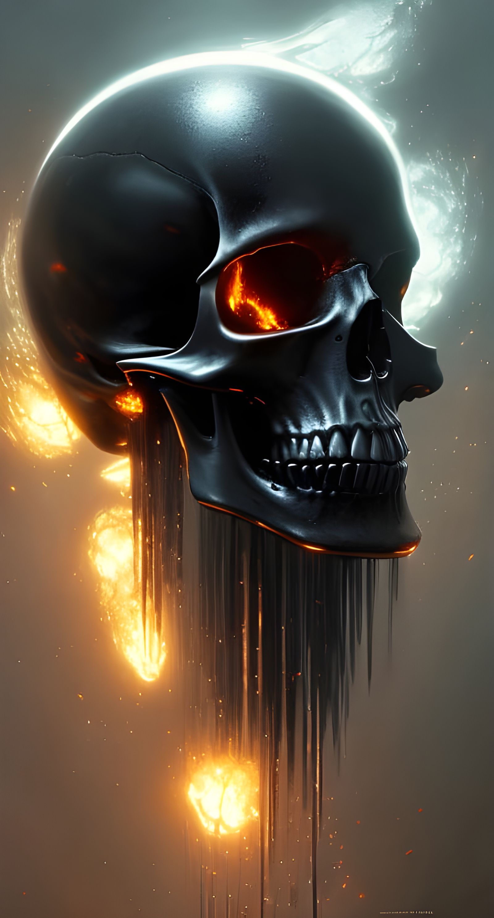 Dark Fantasy Glass Skull Concept Art