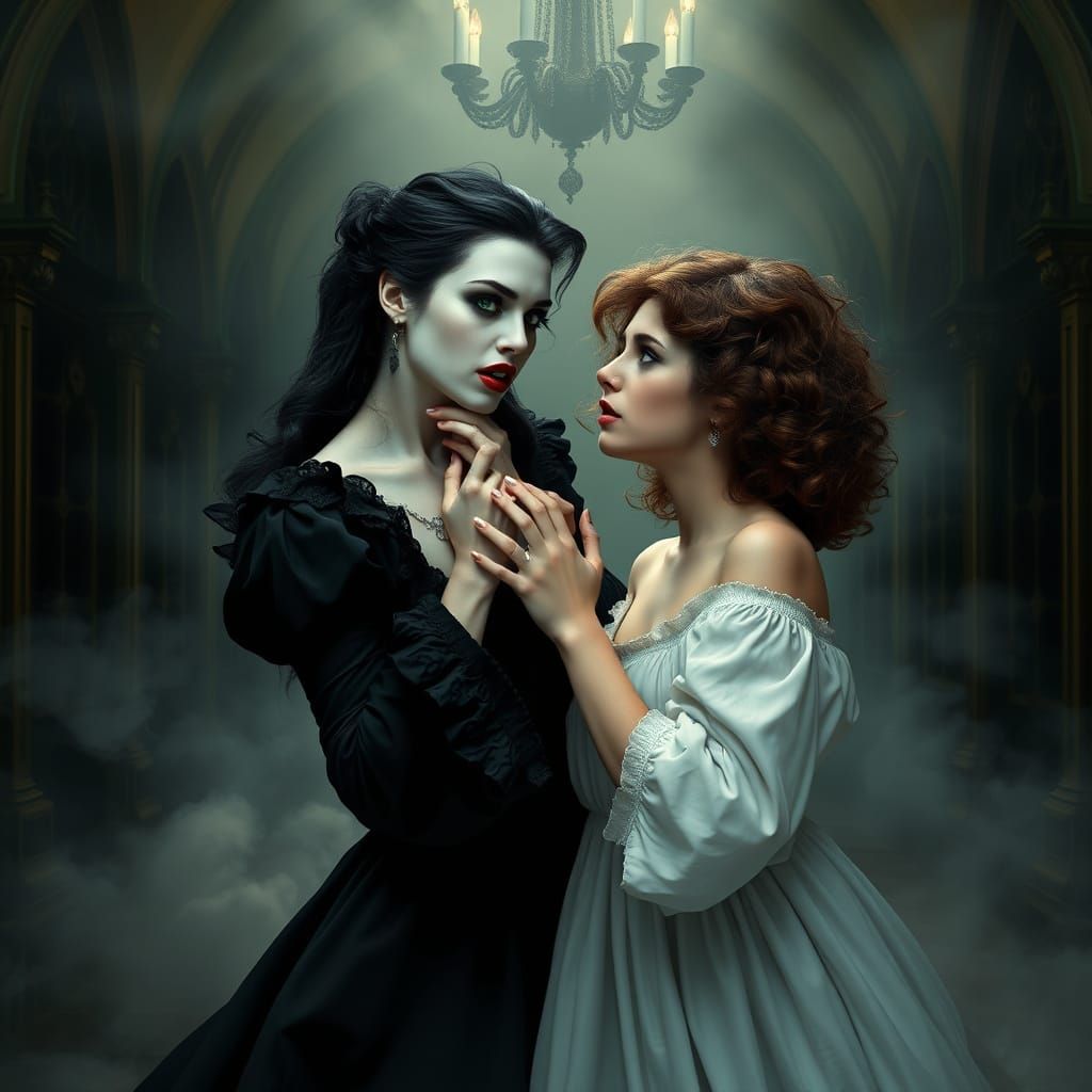 Victorian Vampire in a Dark Romantic Gothic Setting
