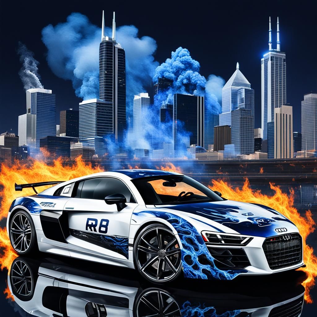 Cyberpunk Audi R8 with Dallas Cowboys Theme