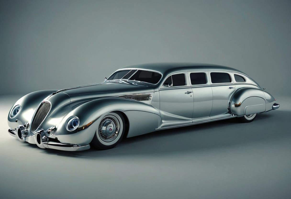 Vintage Futuristic Limousine Concept Art