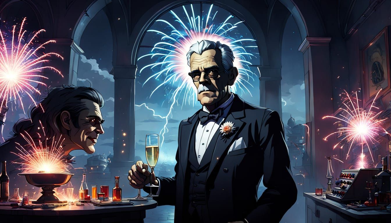 Grand Laboratory New Year's Eve Celebration in Photorealisti...