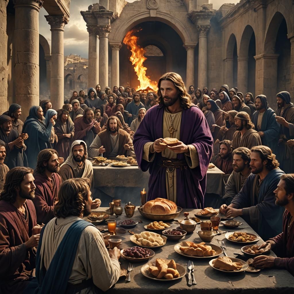 Dramatic Last Supper Scene in Baroque Style