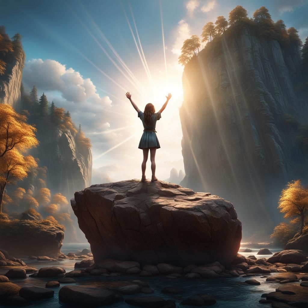 Girl in Light Beam: Fantasy Concept Art