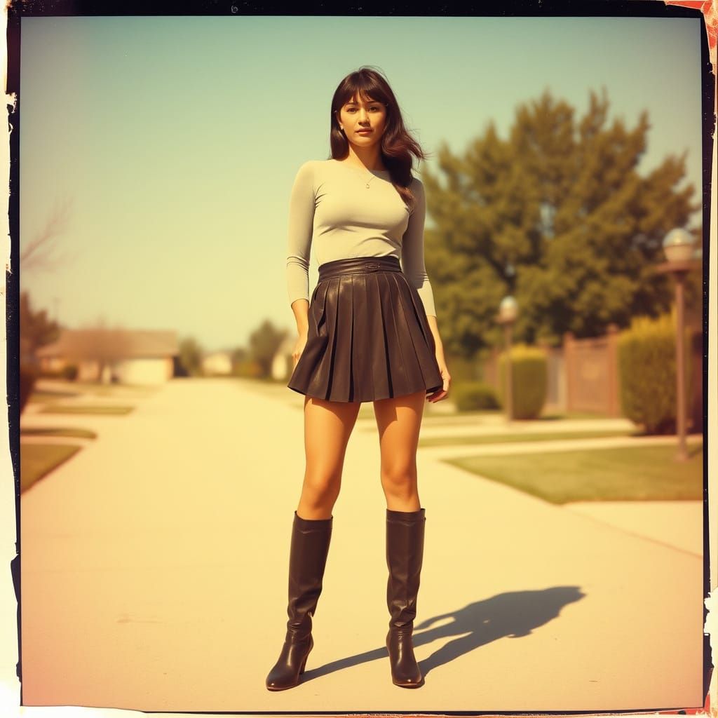 Woman Caught in a Spontaneous Moment, 1970s Nostalgia