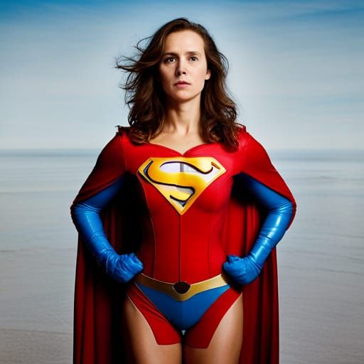 Superhero Woman Portrait in Professional Studio Lighting