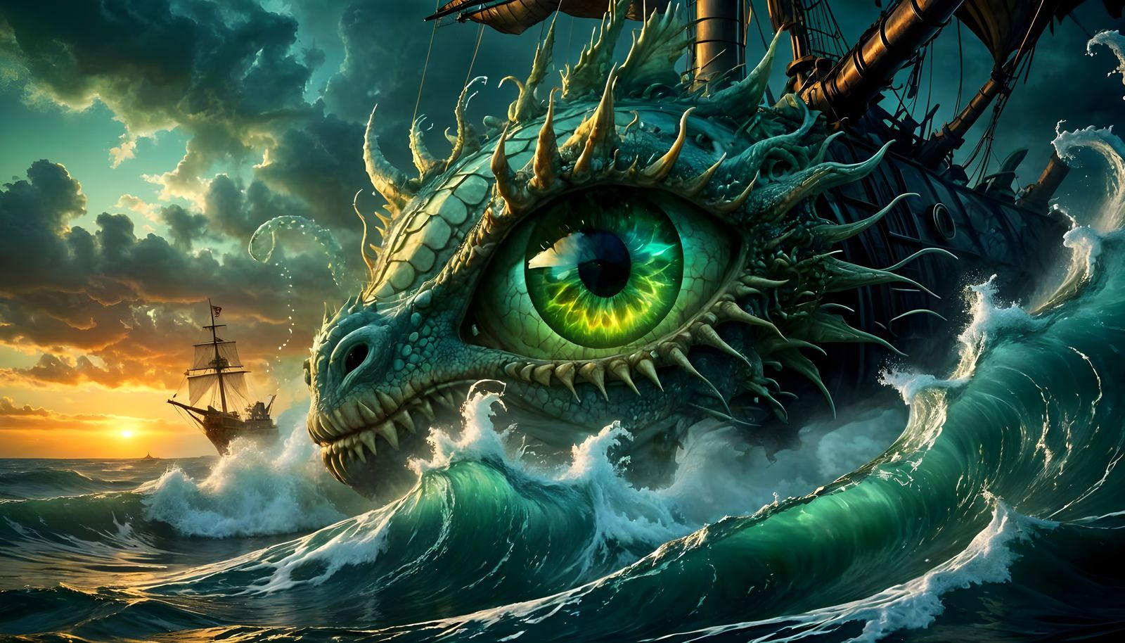 Surreal Sea Dragon's Glowing Eye Reveals Its Form