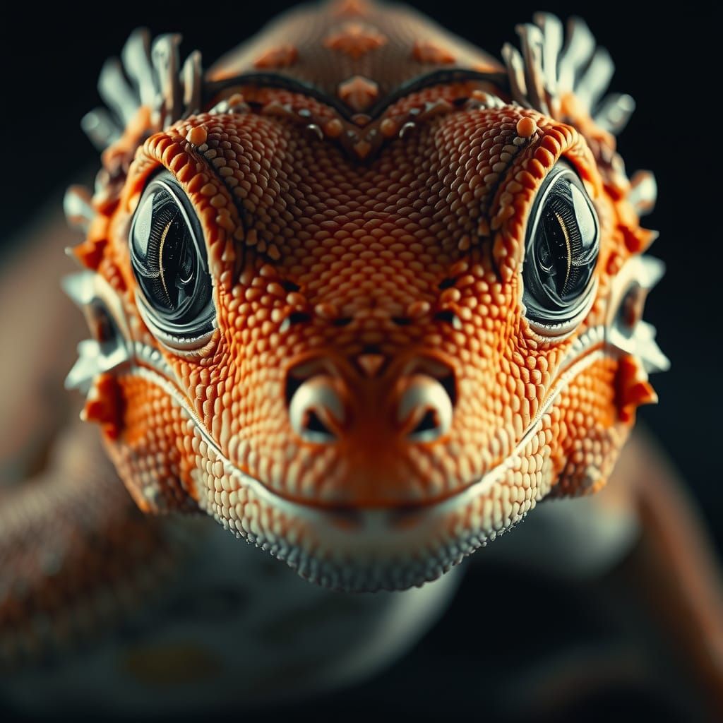Regal, Hyper-Realistic Gecko Portrait