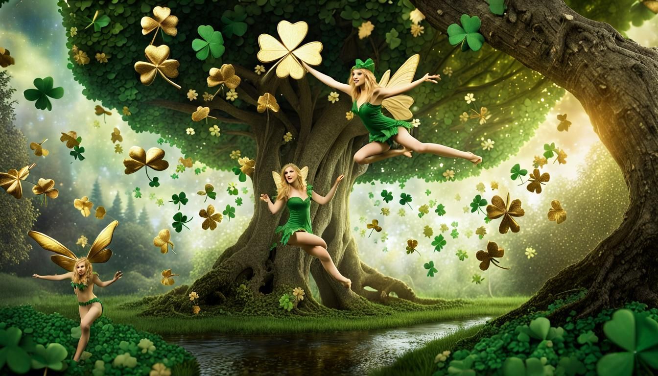 Fairy and Leprechaun by Tree of Life