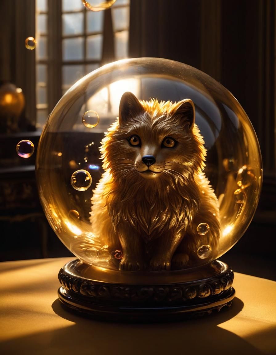 Surreal Golden Hour Scene in Blown Glass