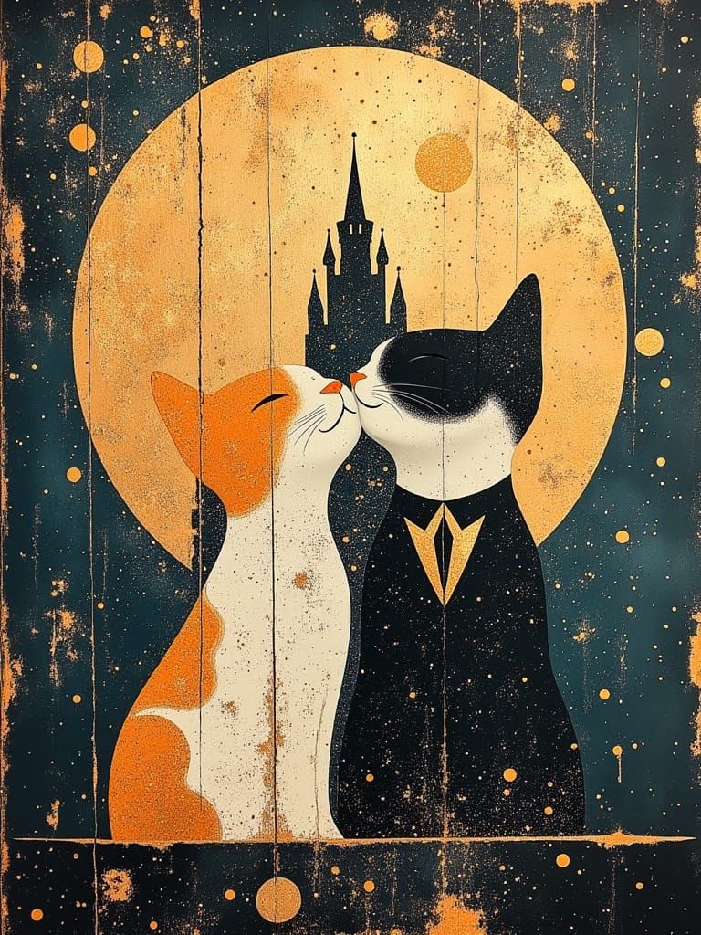 Royally Attired Kittens in Cosmic Castle