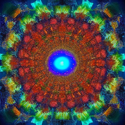 Vibrant Underwater Reef with Bioluminescent Fish