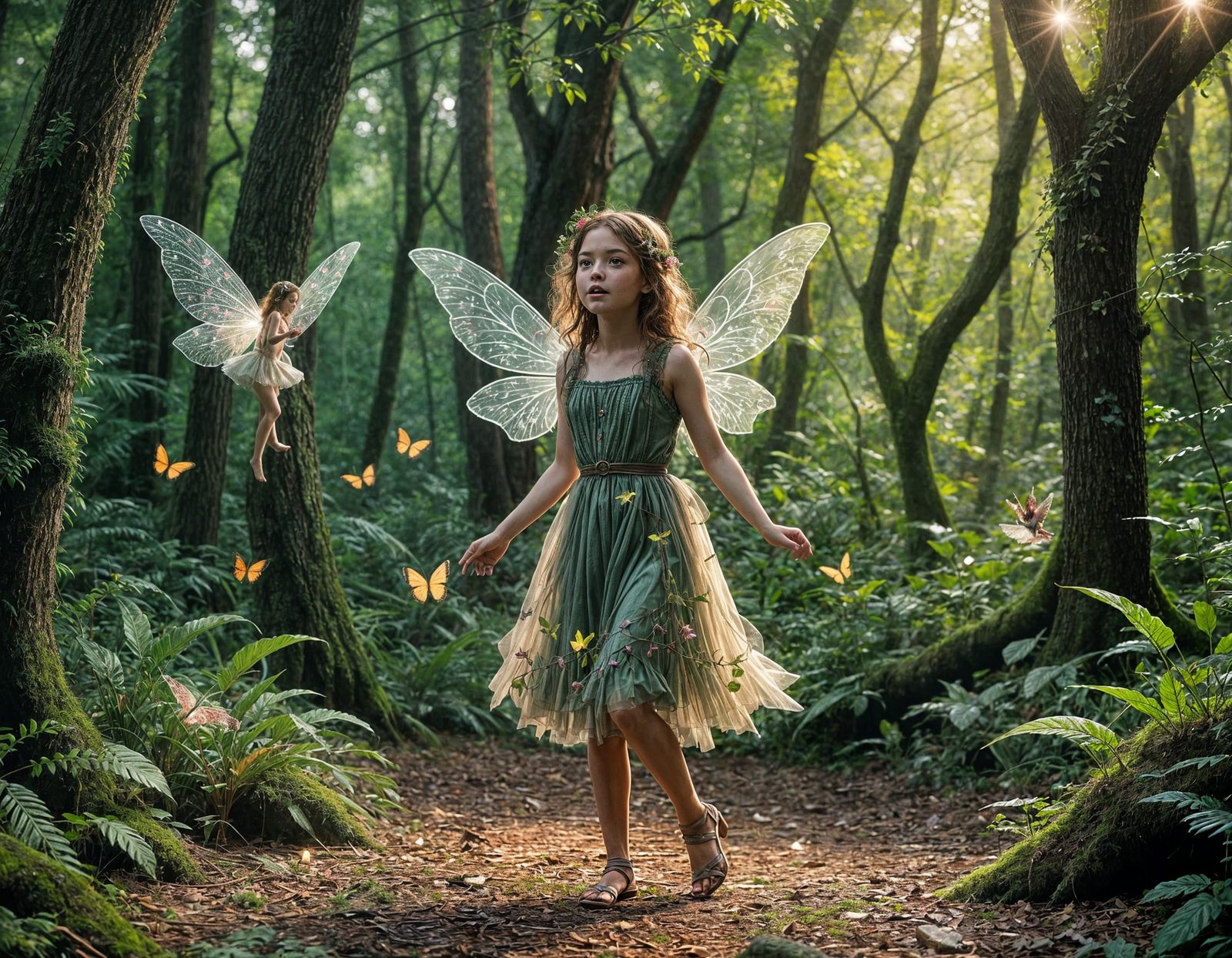 Enchanted Fairies in a Cinematic Forest