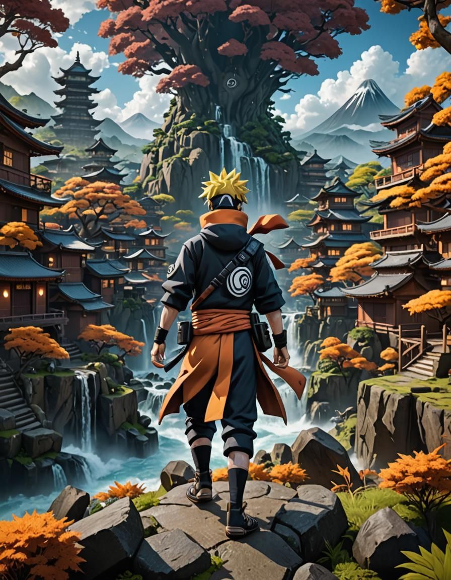 Naruto Concept Art in Detailed Matte Painting