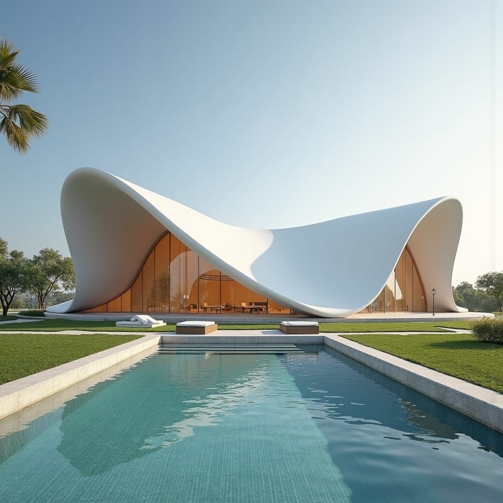 Modern University Hall Inspired by Zaha Hadid