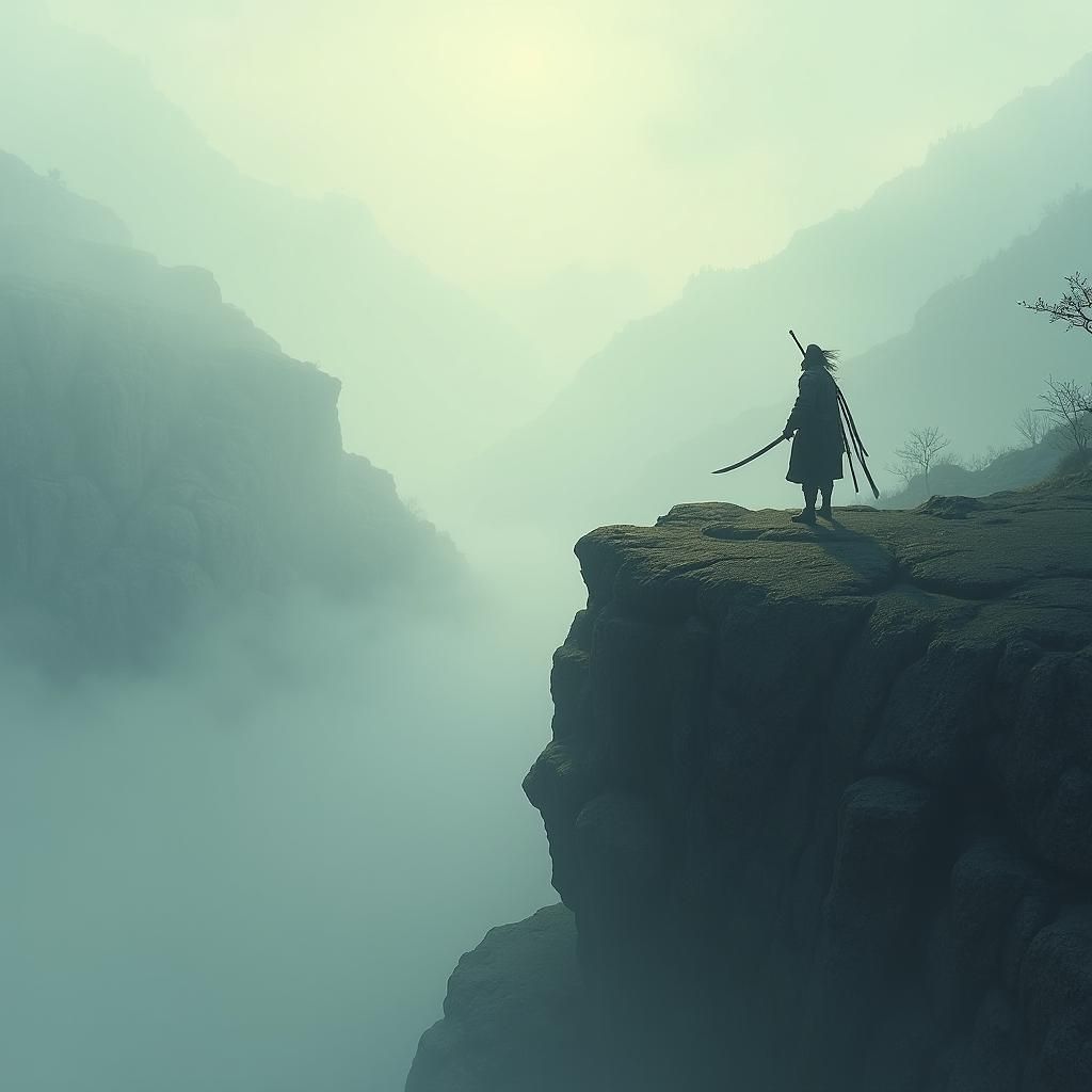 Sekiro: Lone Shinobi Katana in Mist-Shrouded Valley