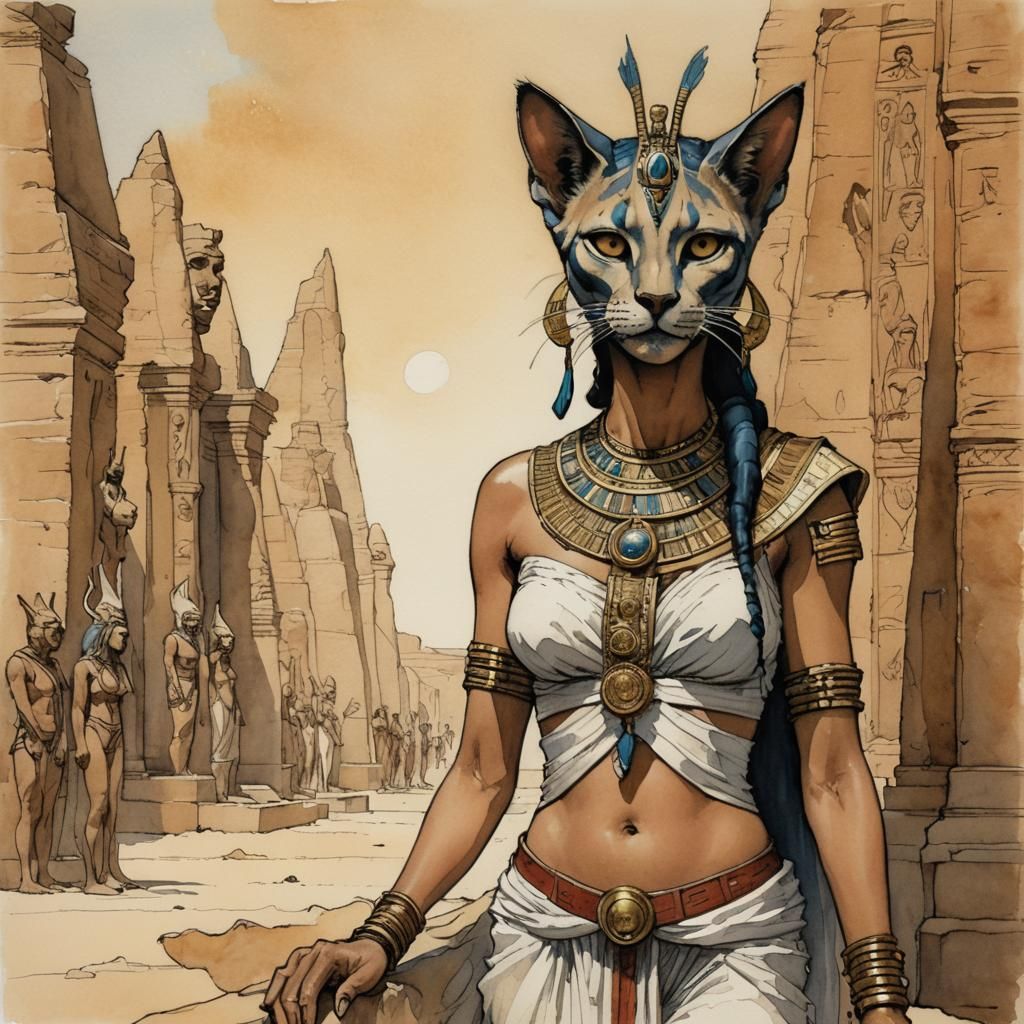 Morena Baccarin as Bastet in Ancient Egypt