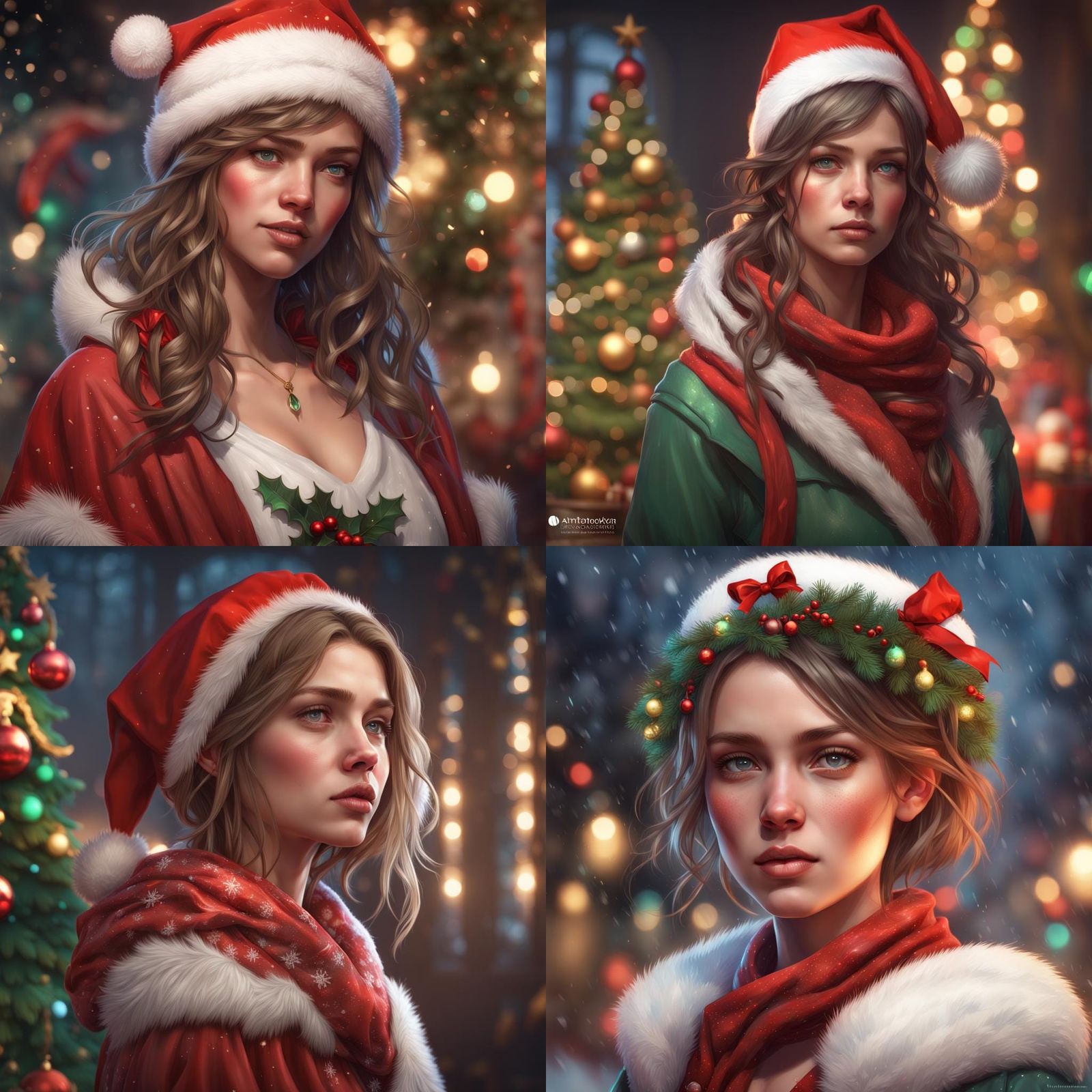 Festive Girl Portrait in Hyperdetailed Digital Art