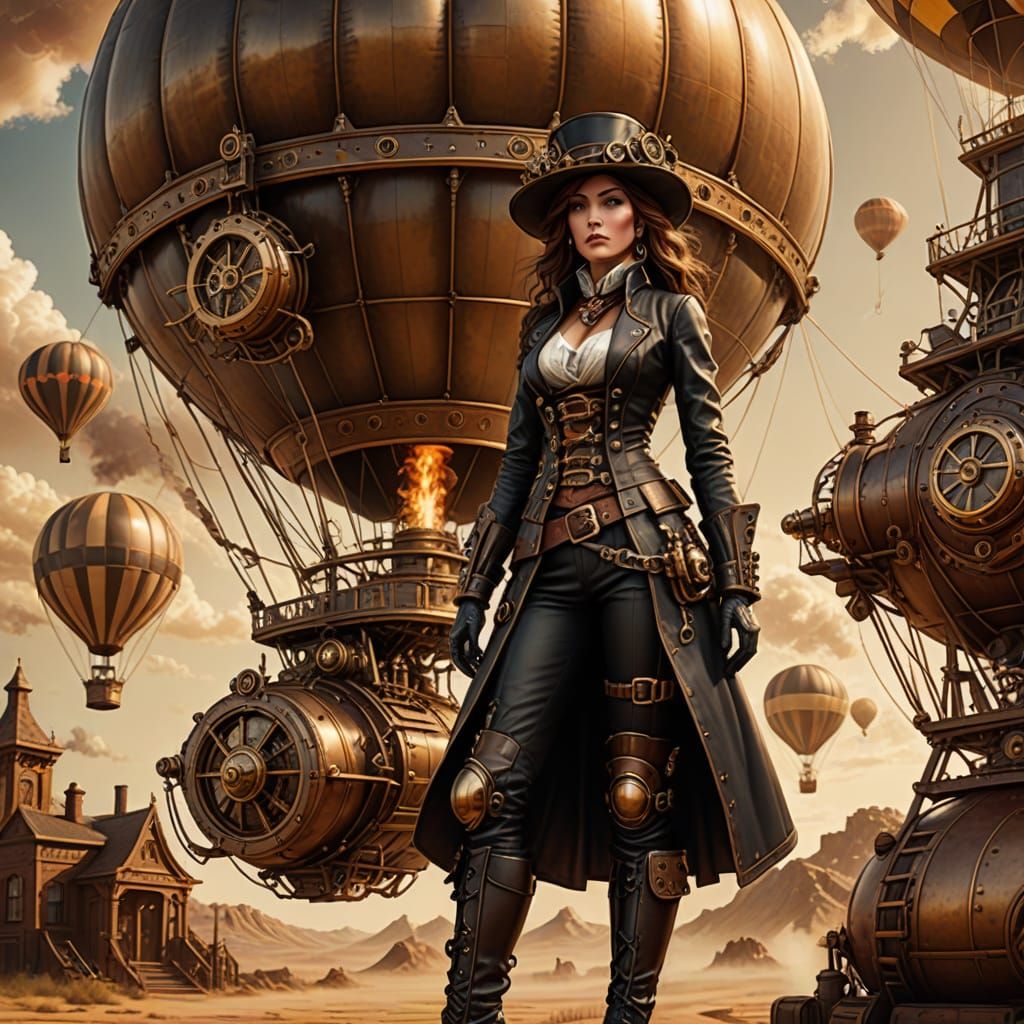 Steampunk Siren Soars into Sunset