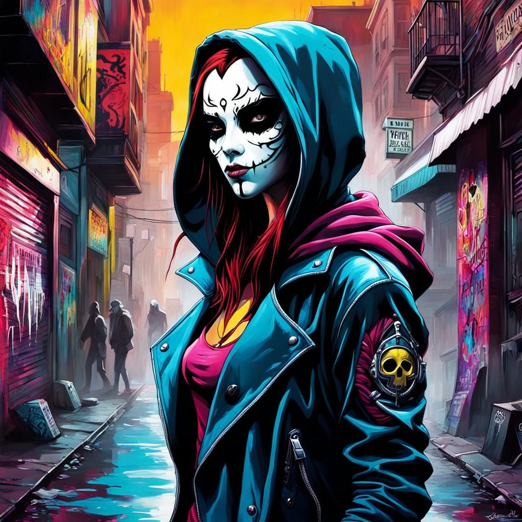 Colorful Graffiti Street Art in High Contrast