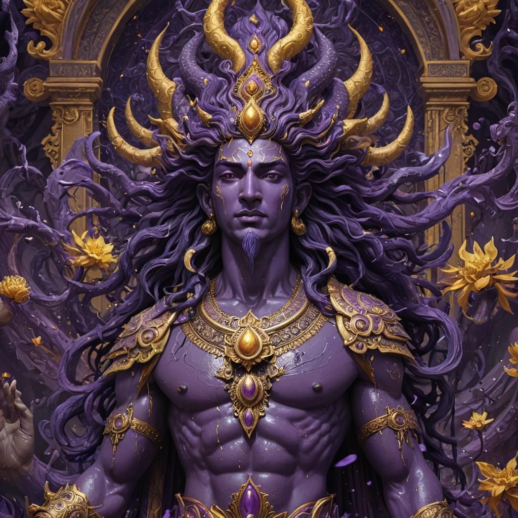 Ethereal Lord Vishnu in Ancient Realms
