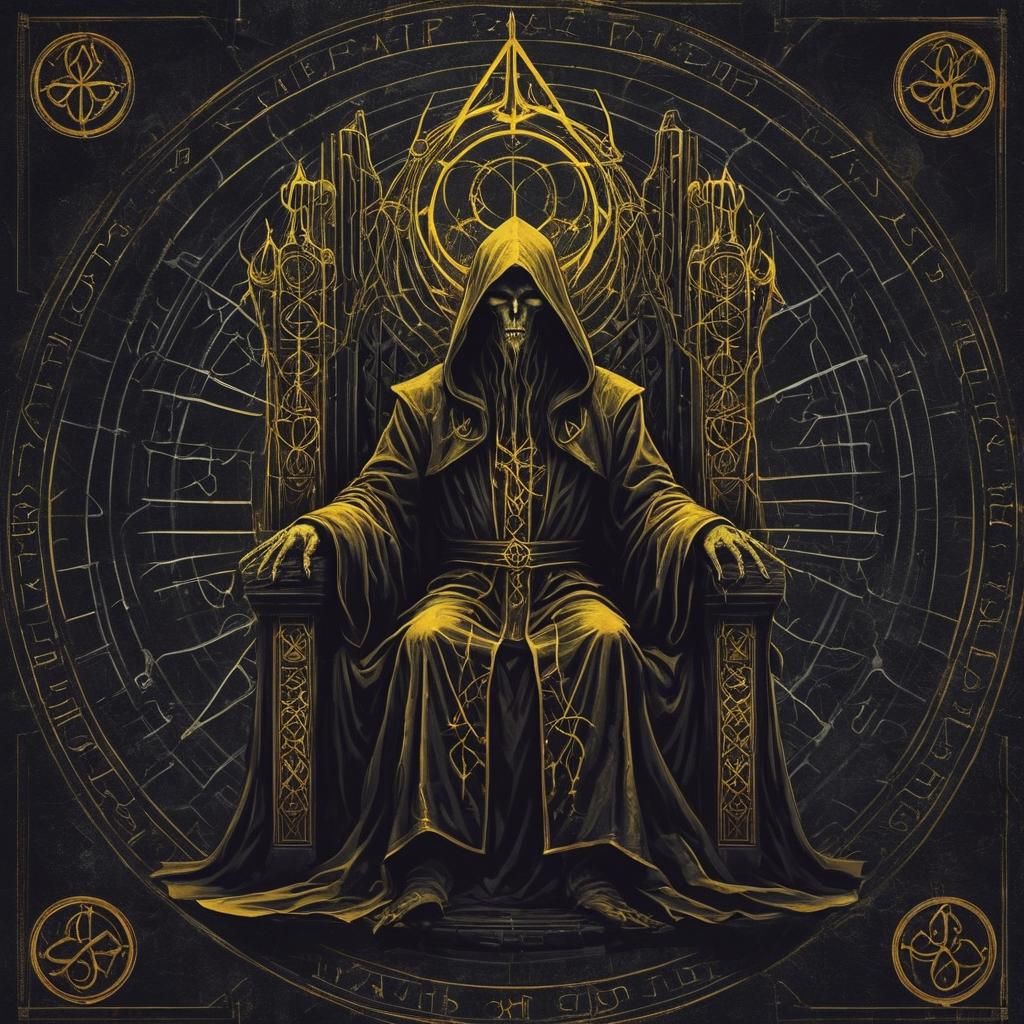 Hastur on Dark Throne: Lovecraftian Horror Art