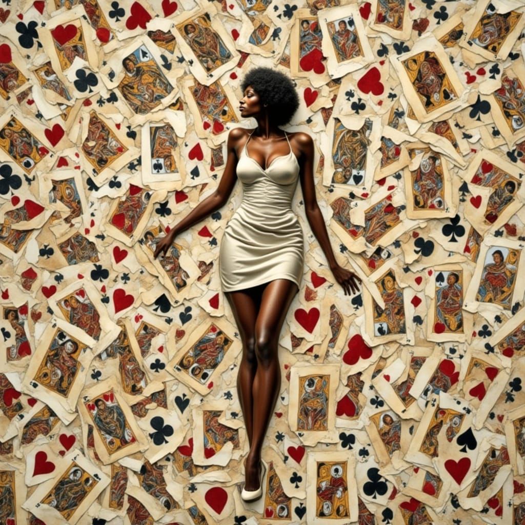 Torn Paper Collage of a Beautiful Woman