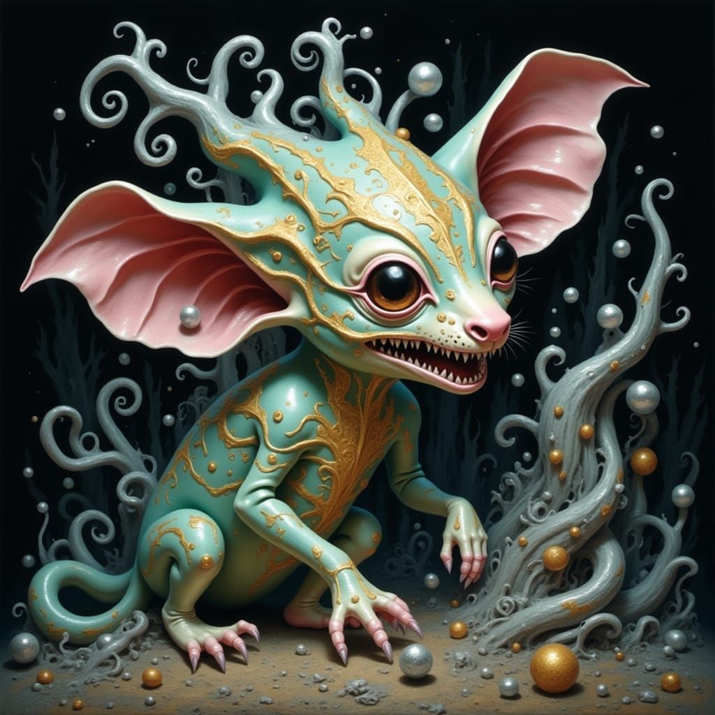 Surreal Ghoul Emerge from Darkness in Iridescent Hues