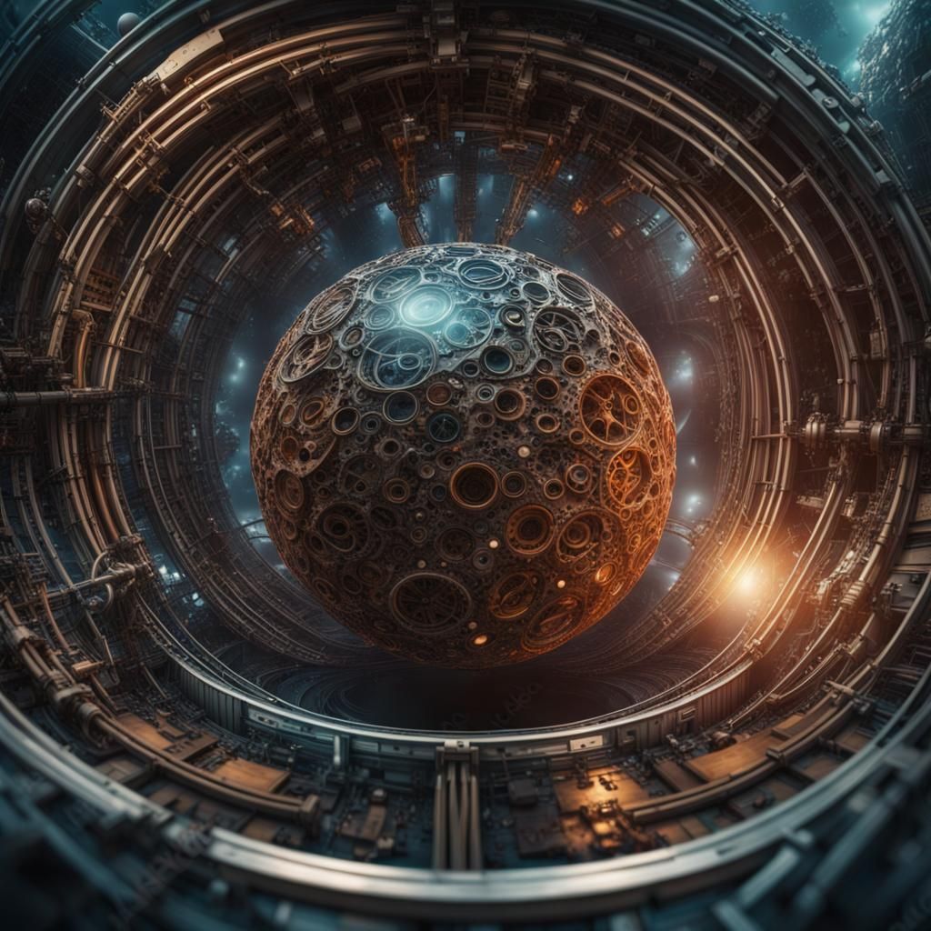 Hyperrealistic Organic Sci-Fi Scene with 3D Interface