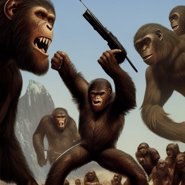 Charlton heston destroying apes