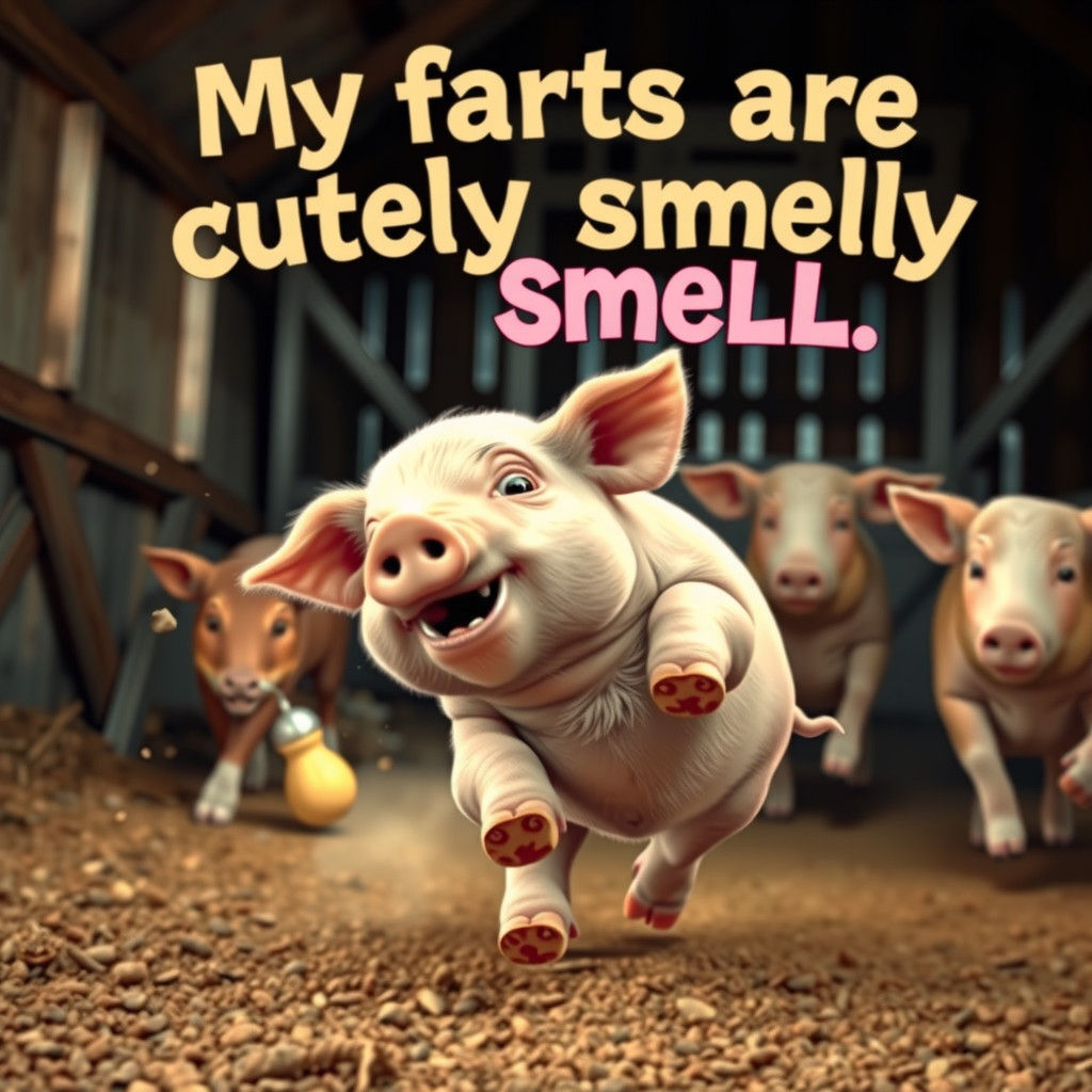 Cute Piglet's Comically Smelly Gassy Emissions