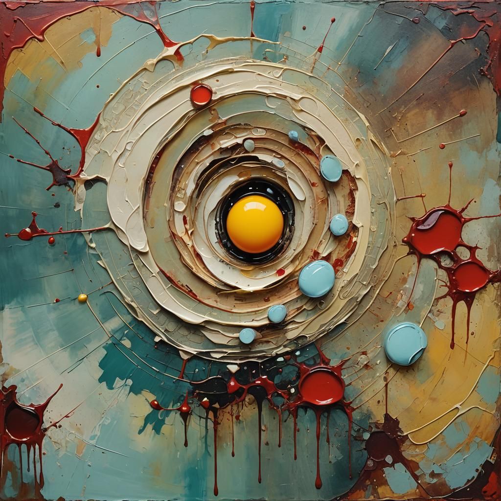 Abstract Blood Drop Seeks Light in Star Yolk